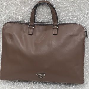 Prada Chocolate Leather Briefcase